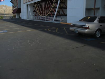 Red elevator entrance